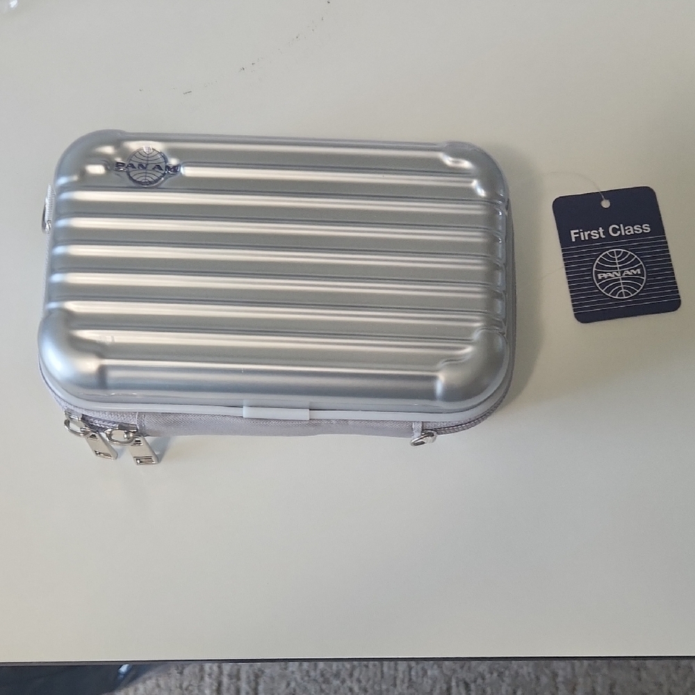 Pan Am Silver Hard Sided Crossbody Bag